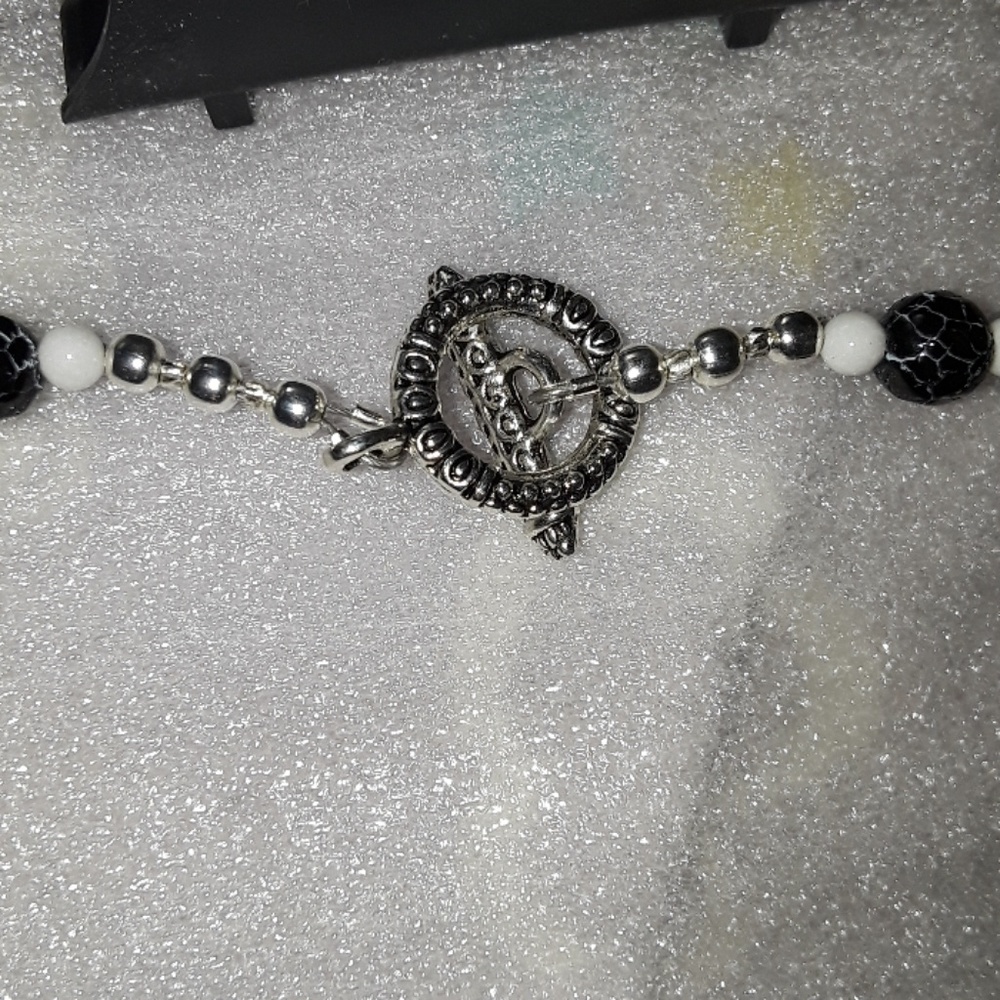 Black Dream Fire DragonVein Agate Necklace/Earring - Picture 4 of 8